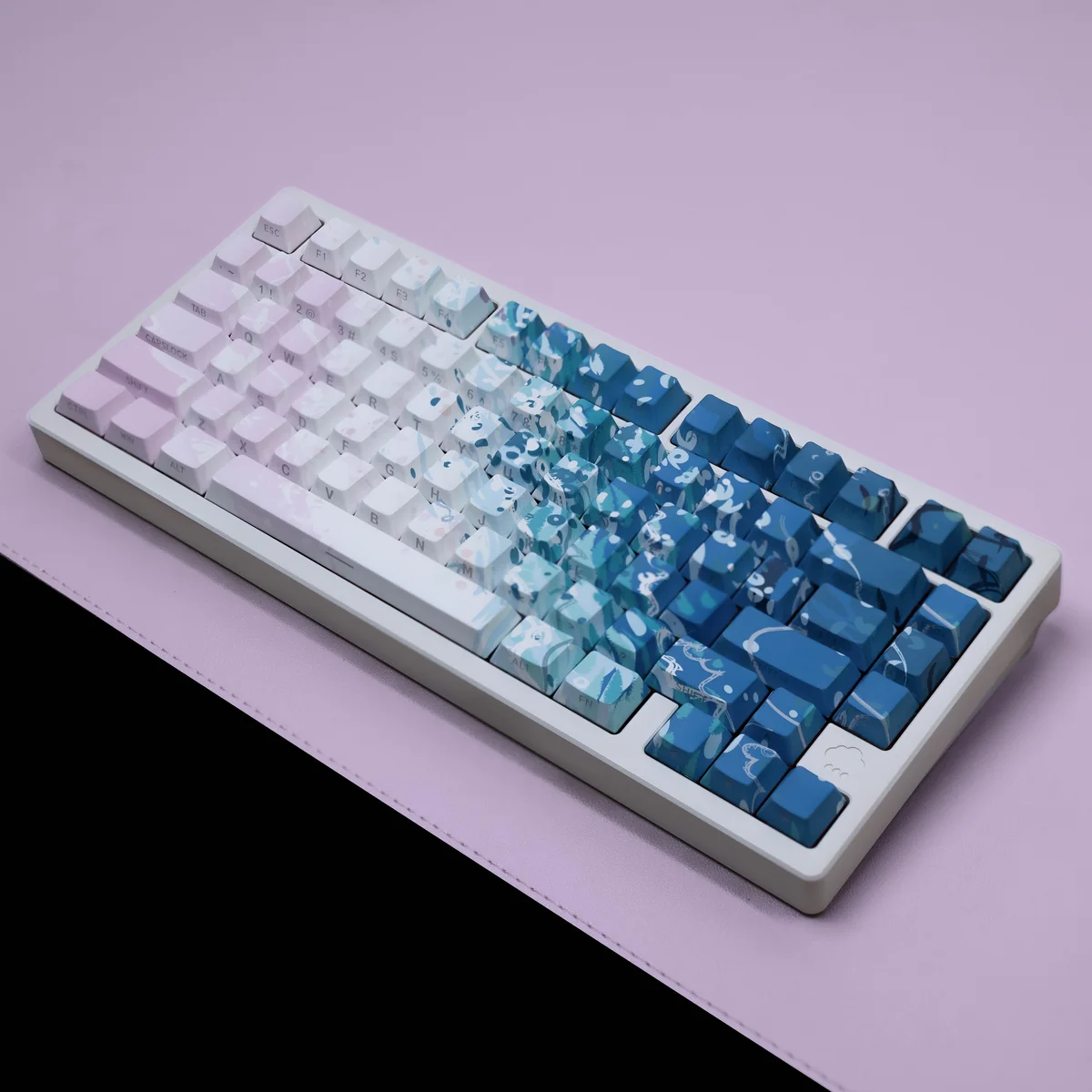 Detailed texture view of Pink Beach Cherry Keycap Dreamy Pink Beach design and material