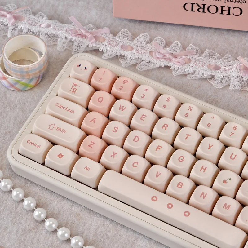 Full layout of Pink Cherry dye-sub PBT keycaps