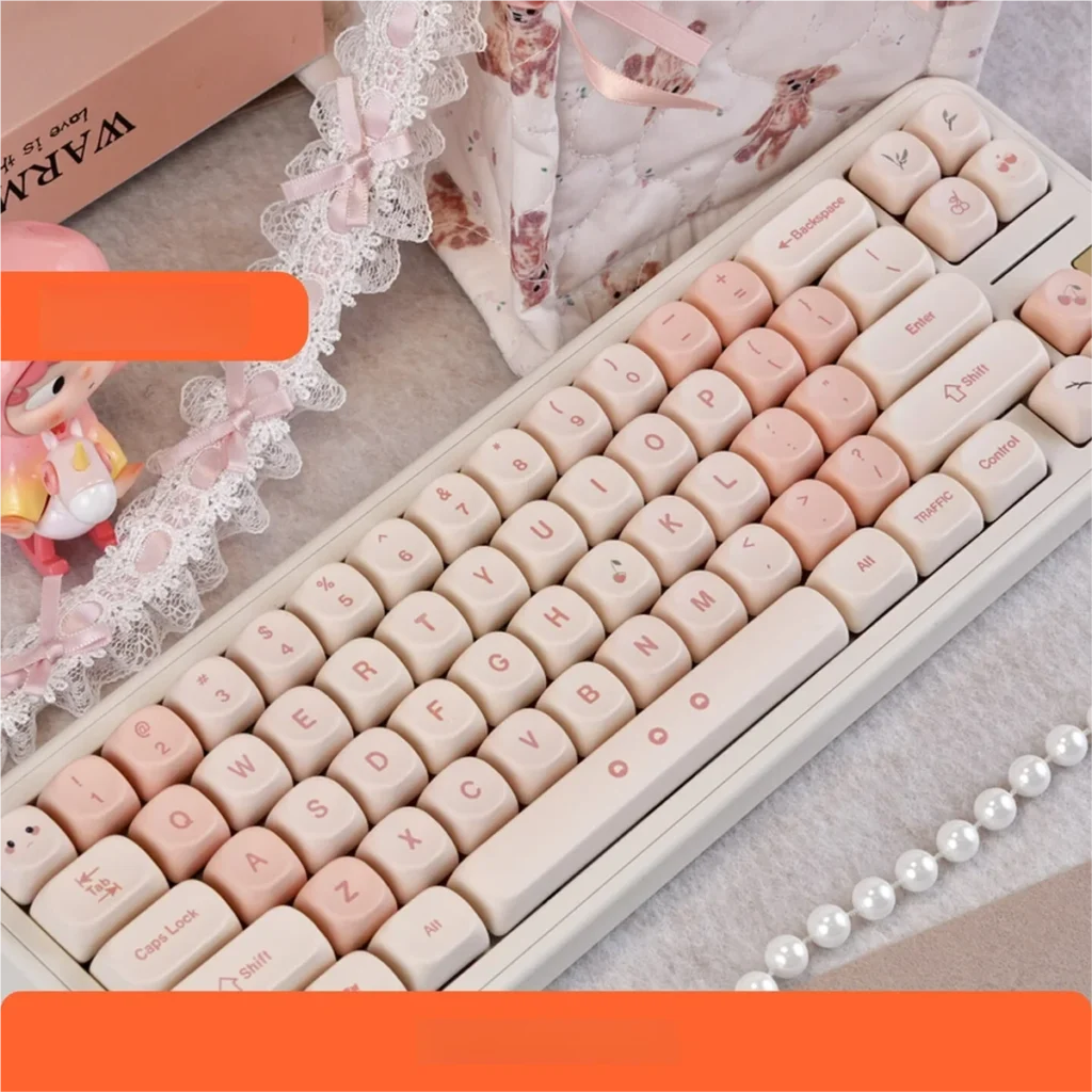 Pink Cherry MOA PBT Keycap Set on mechanical keyboard