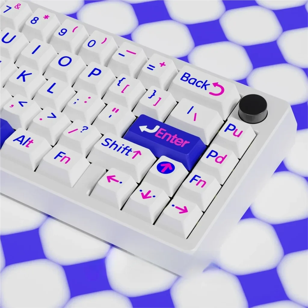 Texture and finish of premium PBT Klein Blue keycaps