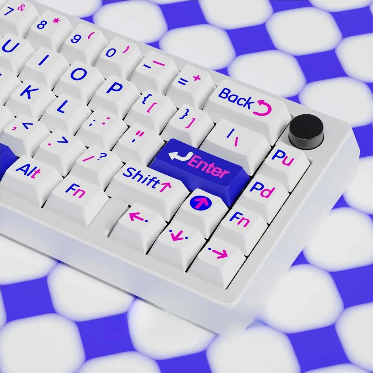 Texture and finish of premium PBT Klein Blue keycaps