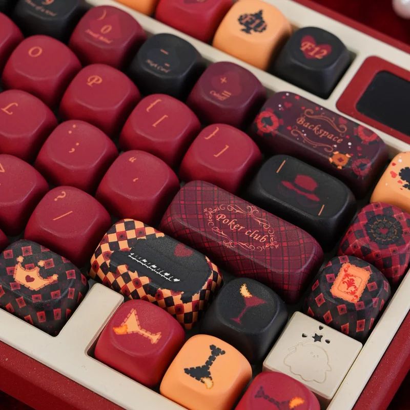 Close-up of Red Heart Queen MOA Stunning Red Queen PBT highlighting details and finish