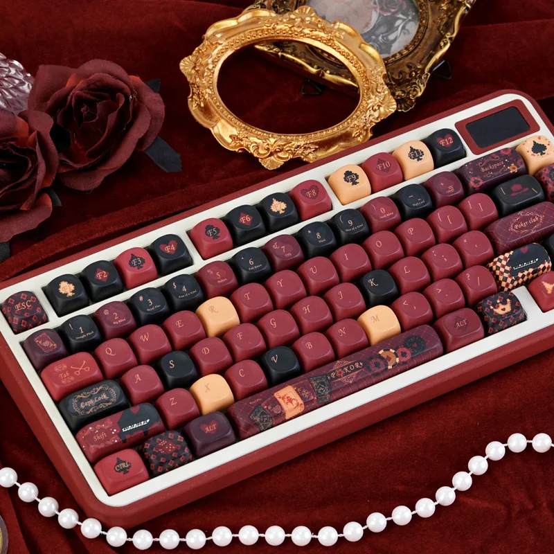 Detailed texture view of Red Heart Queen MOA Stunning Red Queen PBT design and material