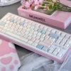 Side view of Cherry profile Rococo keycaps showing ergonomic height
