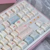 Close-up of Rococo scrollwork on a PBT Cherry profile keycap