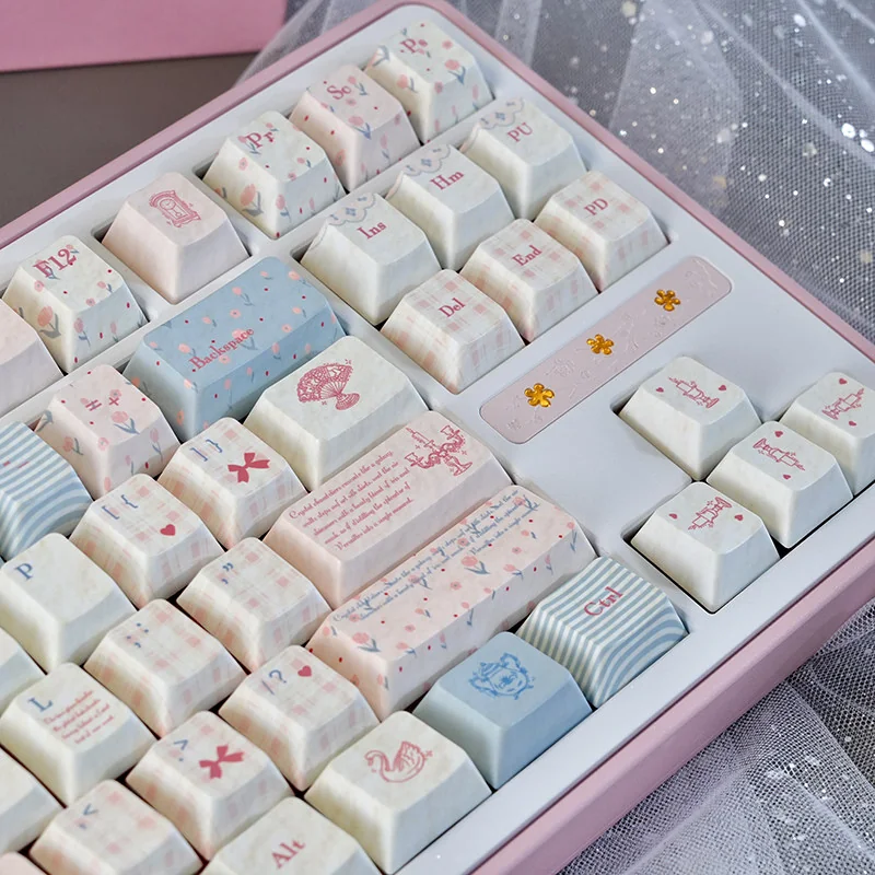Close-up of Rococo scrollwork on a PBT Cherry profile keycap