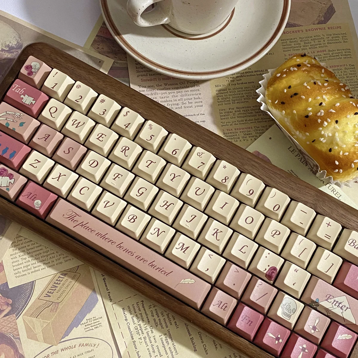 Romantic Rose Letter Cherry Romantic Rose Letter installed on a mechanical keyboard setup