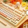 Detail of rounded Mantou keycap texture and color