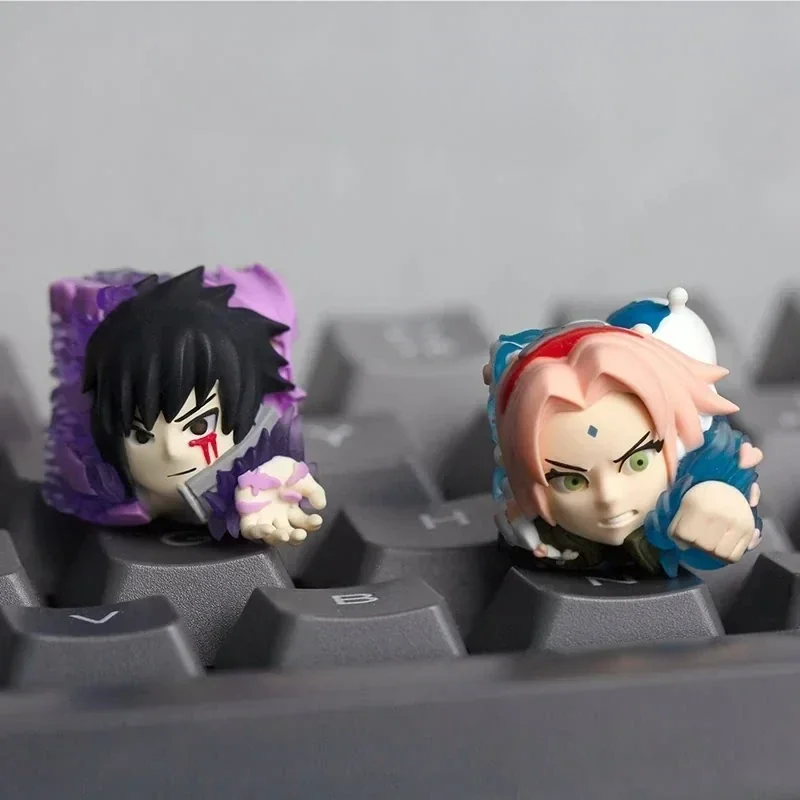 Sasuke Uchiha artisan keycap showcasing Cherry MX stem compatibility