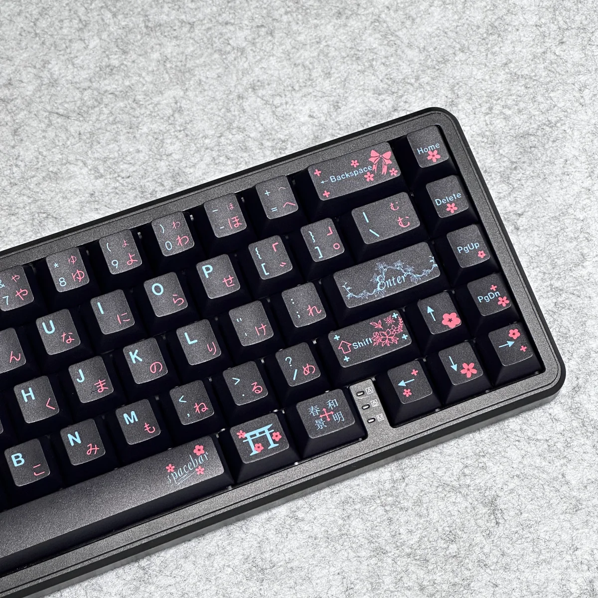 Side view illustrating Cherry profile of Serene Japanese keycaps