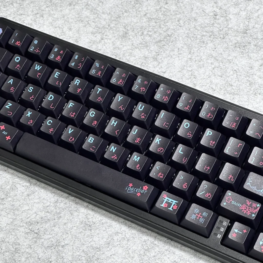 PBT texture and matte finish of Serene Japanese keycaps
