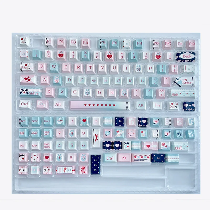 Detailed texture view of Serene Ocean Romance Cherry Premium PBT keycap design and material