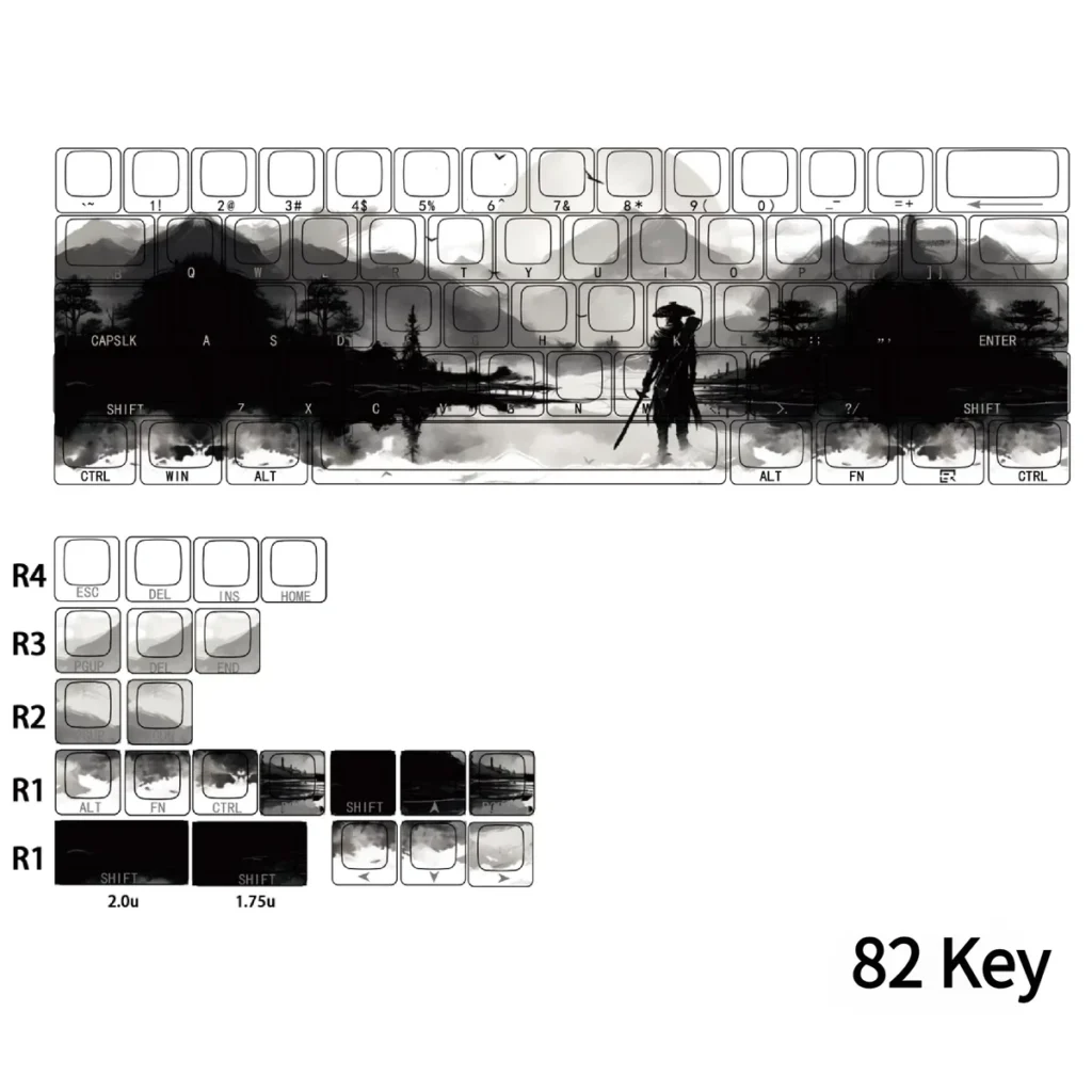 Detailed view of a single Shadow PBT keycap highlighting the dye-sublimation quality