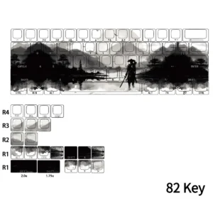 Detailed view of a single Shadow PBT keycap highlighting the dye-sublimation quality