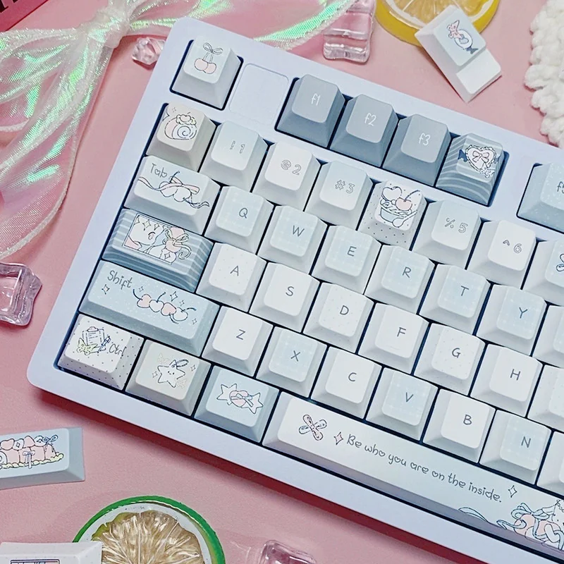 Sleepy Sheep PBT Keycap Set on a mechanical keyboard