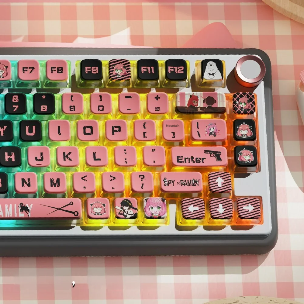 Side profile of SPY X FAMILY Characters Spy x Family themed showing keycap shape and fit