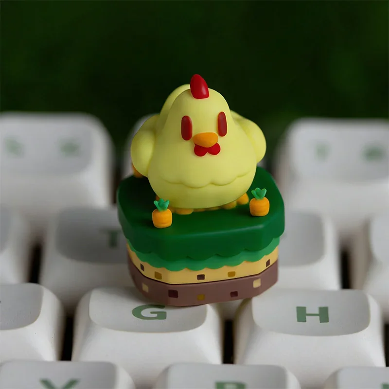 Angle view of Stardew Valley Chicken Series Exclusive Stardew showing color layering and layout presence