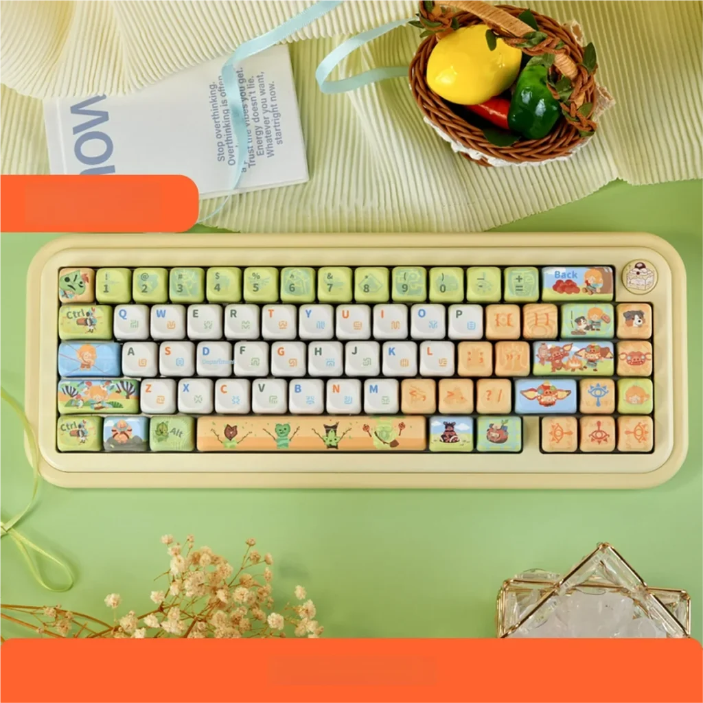 The Legend of Zelda PBT Dye-Sub Keycap Set on a mechanical keyboard