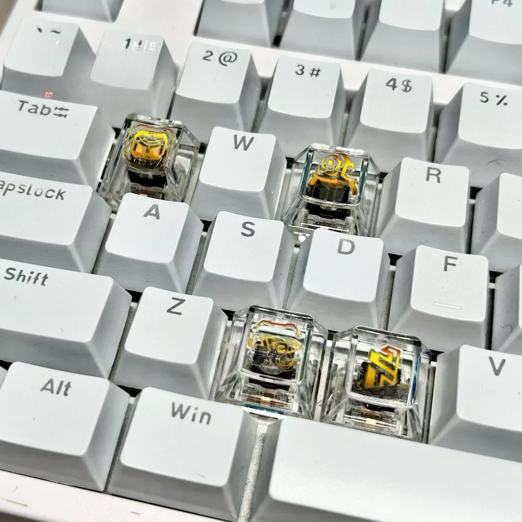 Side profile of Valorant Chamber Skill Keycaps Valorant Chamber showing keyboard shape and fit