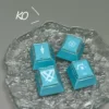 Close-up of Valorant Kay/O Skill Keycaps Handmade translucent highlighting details and finish