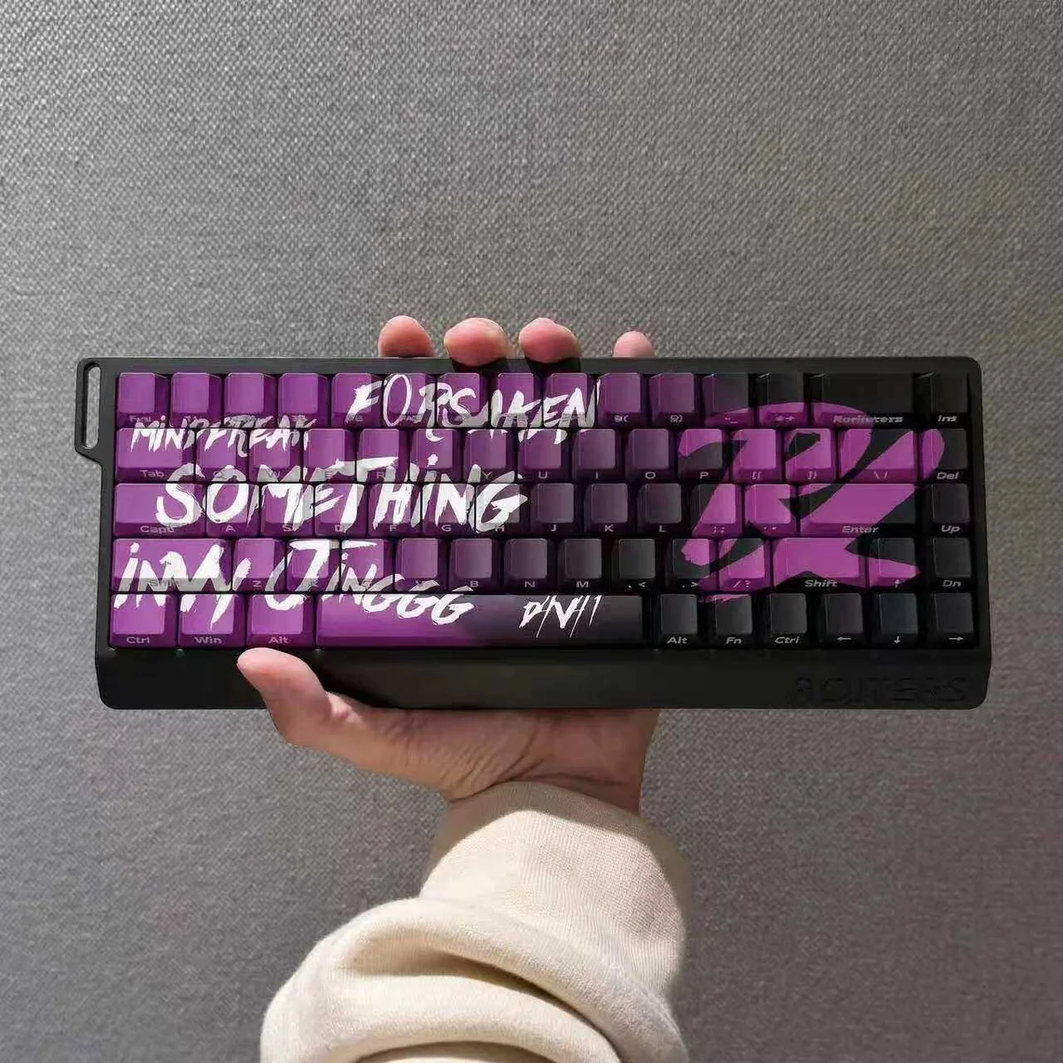 Overhead view of the complete Valorant PRX Keycap Set layout