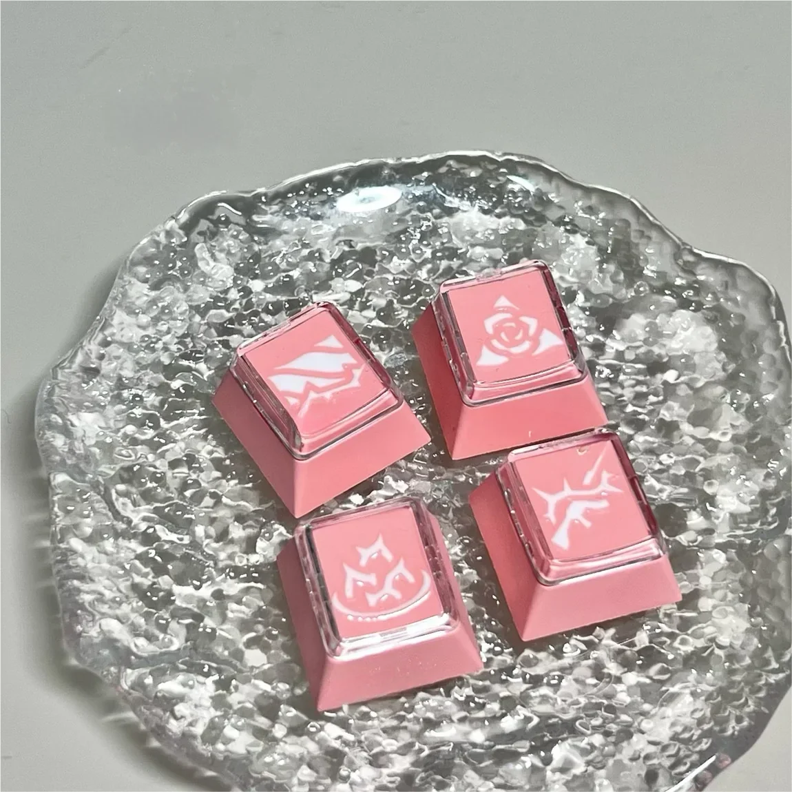 Side profile of Valorant Vyse Skill Keycaps Handcrafted Valorant showing artisan keycap shape and fit