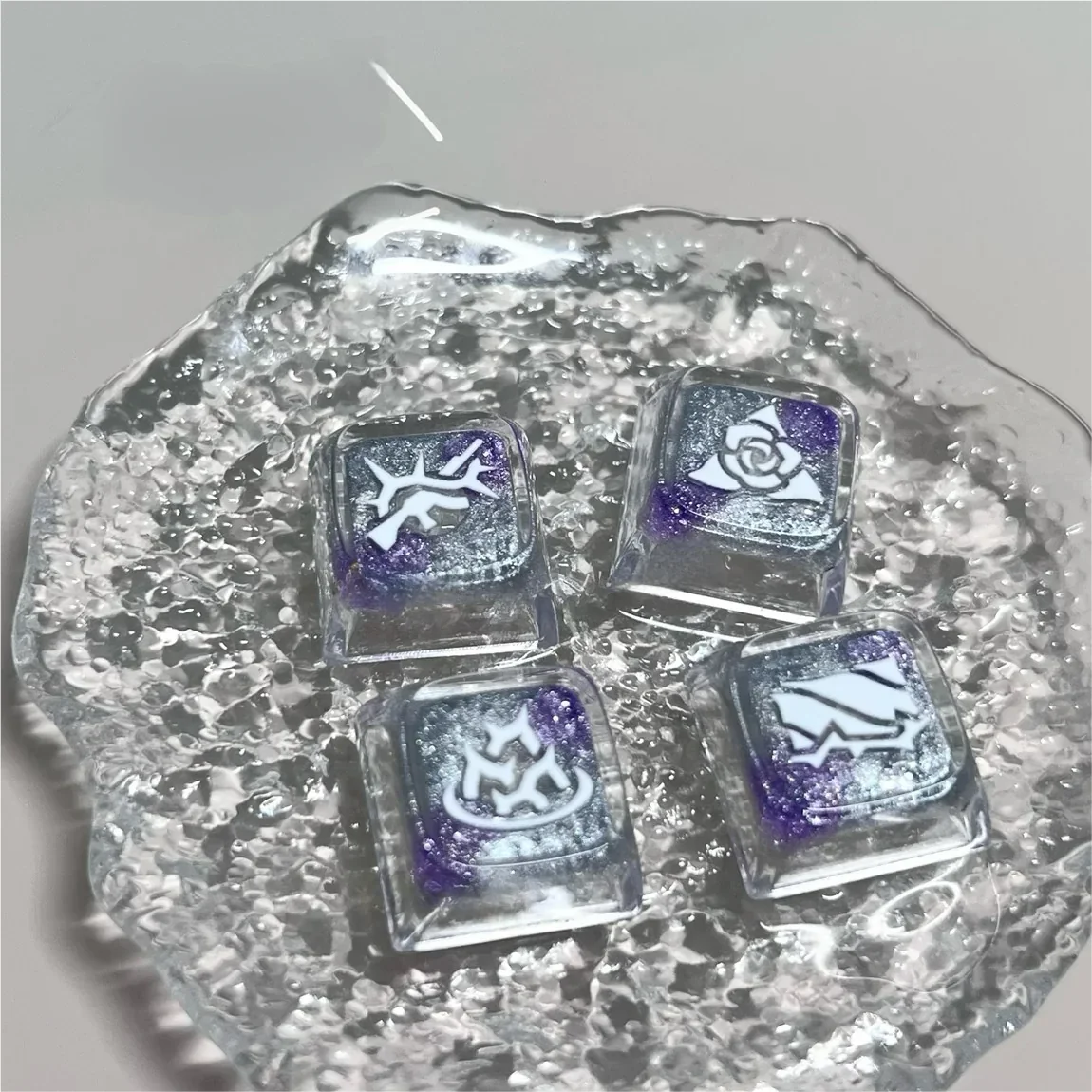 Detailed texture view of Valorant Vyse Skill Keycaps Handcrafted Valorant design and material