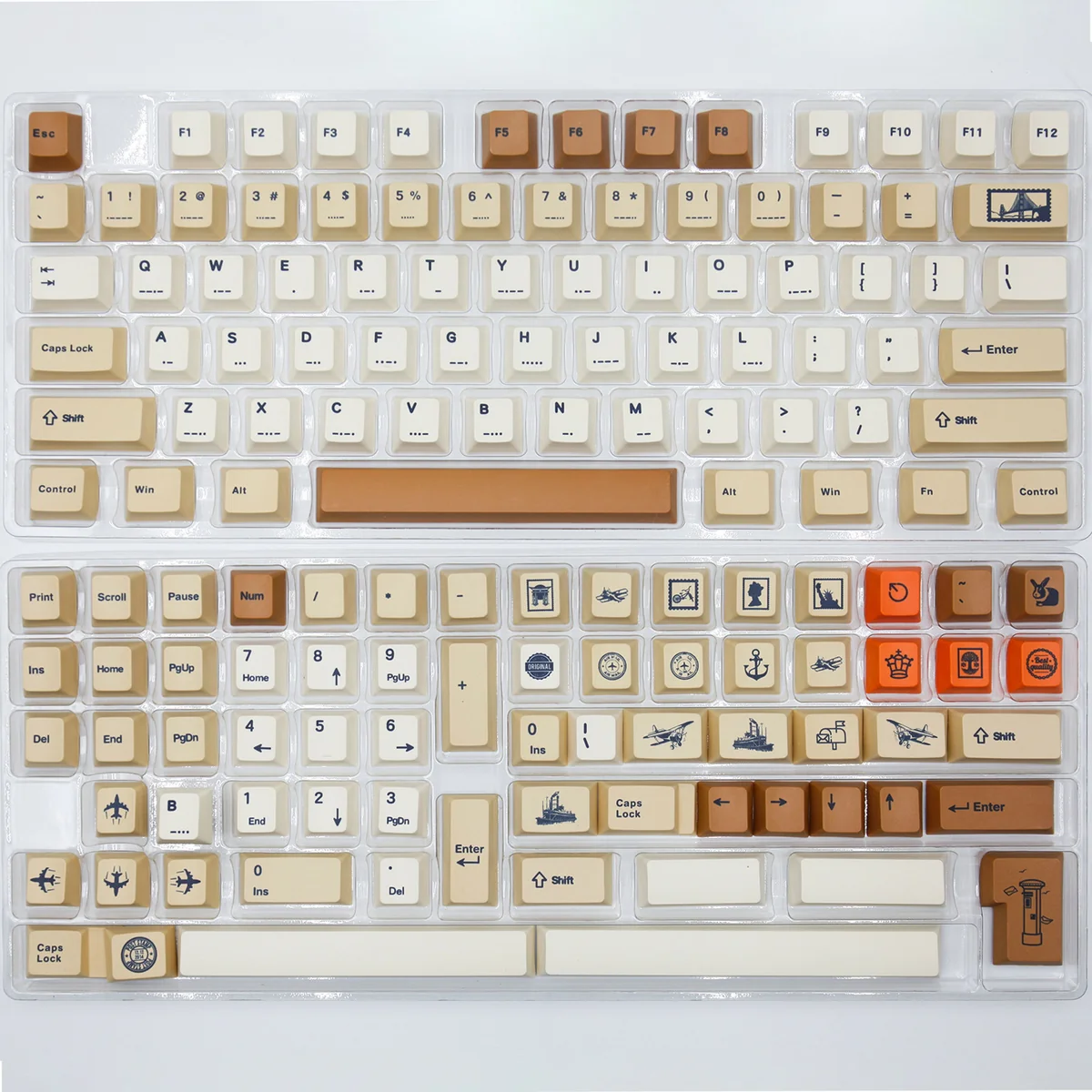 Detailed texture view of Vintage Stamp Cherry Keycap Unique stamp-themed design and material