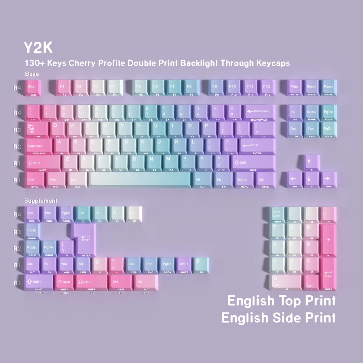 Detailed view 7 of Y2K Cherry Keycap Set Vibrant Y2K PBT Keycaps
