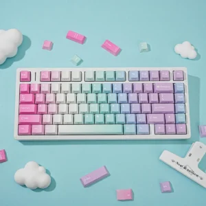 Y2K Cherry Keycap Set Vibrant Y2K PBT Keycaps for hero image featuring Y2K Keycap Set