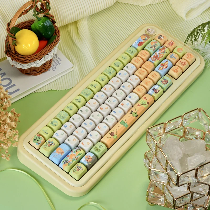 Zelda-themed keycap set integrated into a gaming setup with RGB lighting