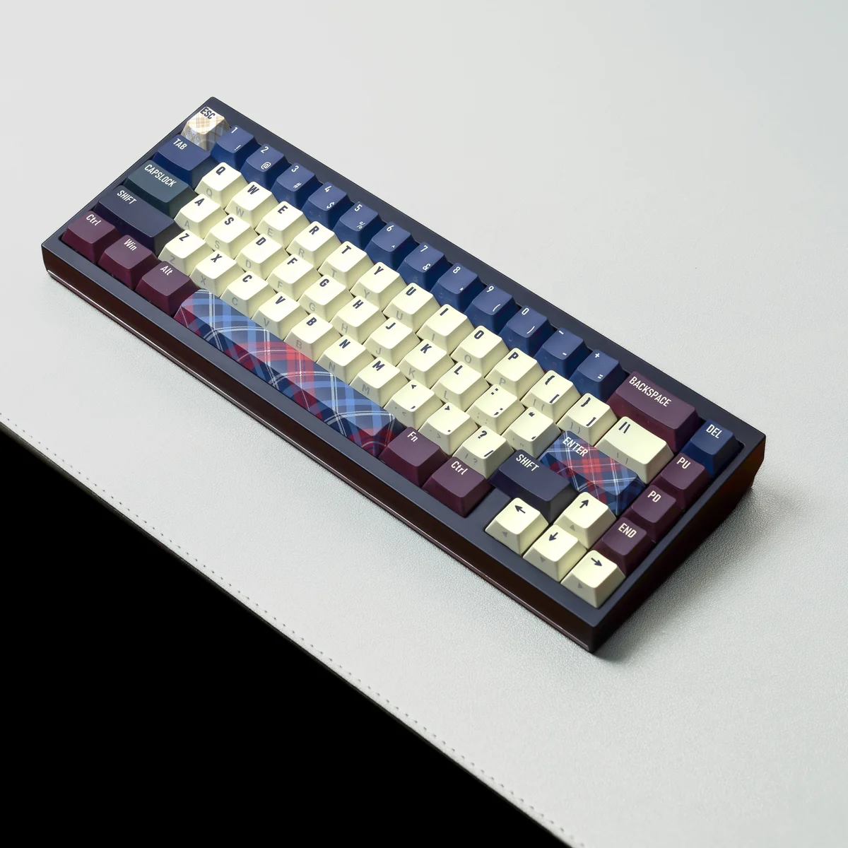 Ergonomic Cherry profile of Americano Retro keycaps showing comfortable angles for typing