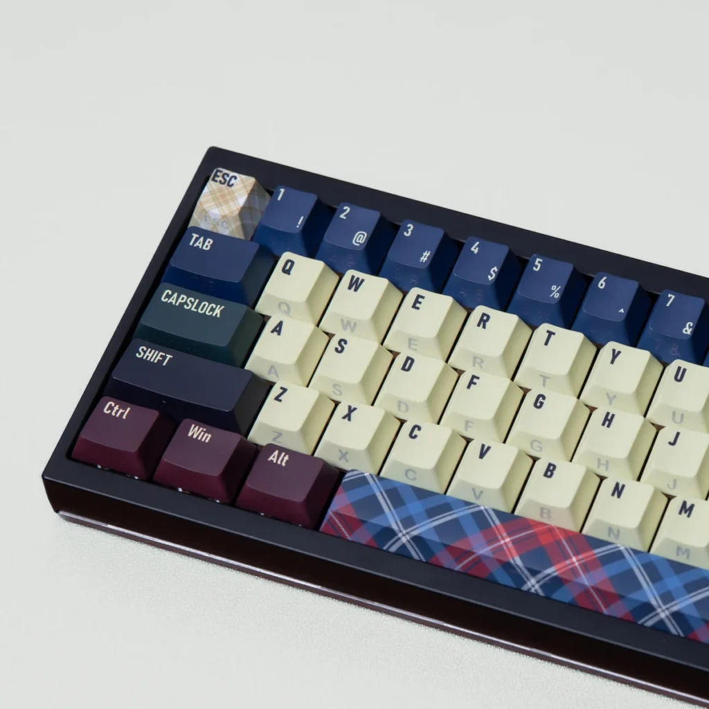 Close-up of Americano Retro PBT Keycaps highlighting dye-sublimated legends and texture