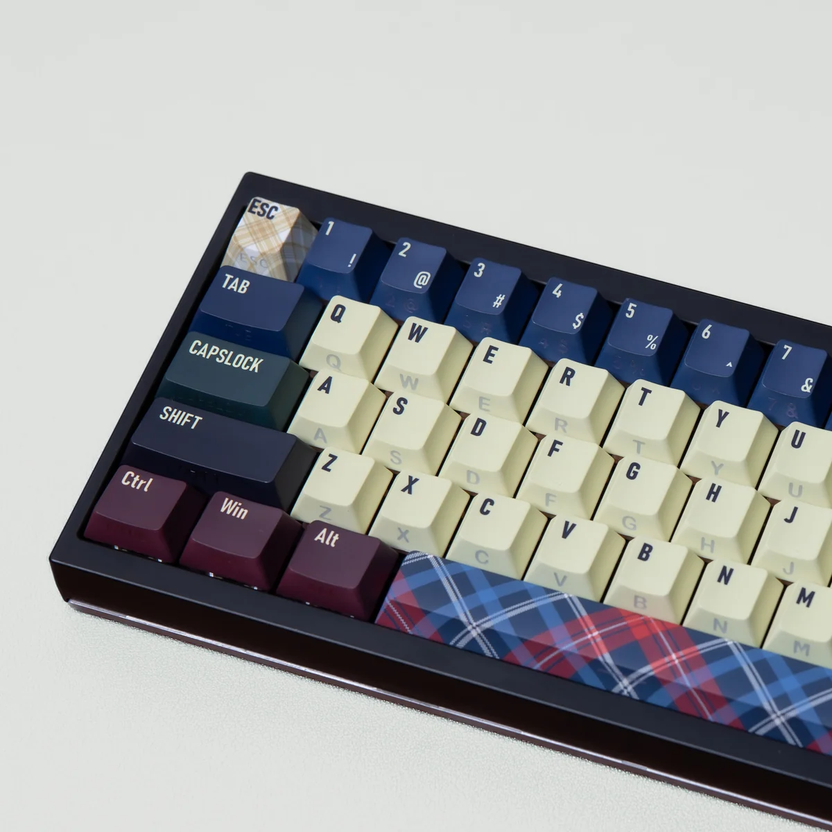 Close-up of Americano Retro PBT Keycaps highlighting dye-sublimated legends and texture