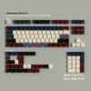 Lifestyle shot of Americano Retro Keycap Set in a cozy study or coffee shop setting
