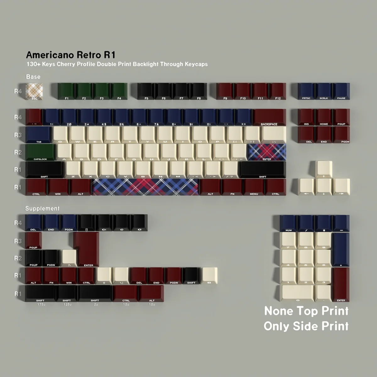 Lifestyle shot of Americano Retro Keycap Set in a cozy study or coffee shop setting