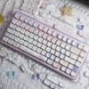 Close-up of Angel Bear dye-sublimated keycaps, MOA profile