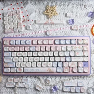Angel Bear MOA Profile PBT Keycap Set on mechanical keyboard