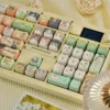 Natsume Characters Keycap Set installed on a mechanical keyboard for anime fans