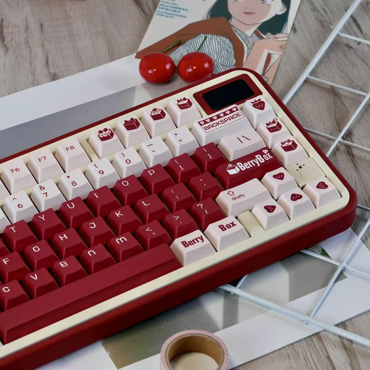 Full layout of Berry Box themed keycaps
