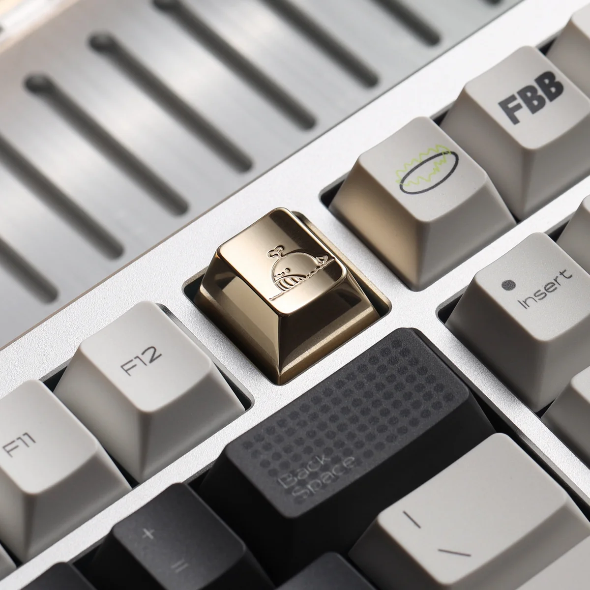 Brass Whale Keycap Mirror Polished Keyboard product image