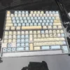 Close-up of vibrant C Fox art on keycaps