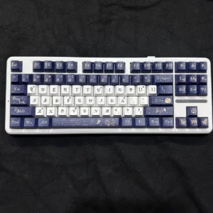 Angle view of Camellia Series Cherry Keycap Durable PBT showing color layering and layout presence
