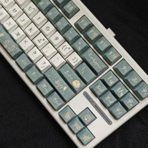 Detailed texture view of Camellia Series Cherry Keycap Durable PBT design and material