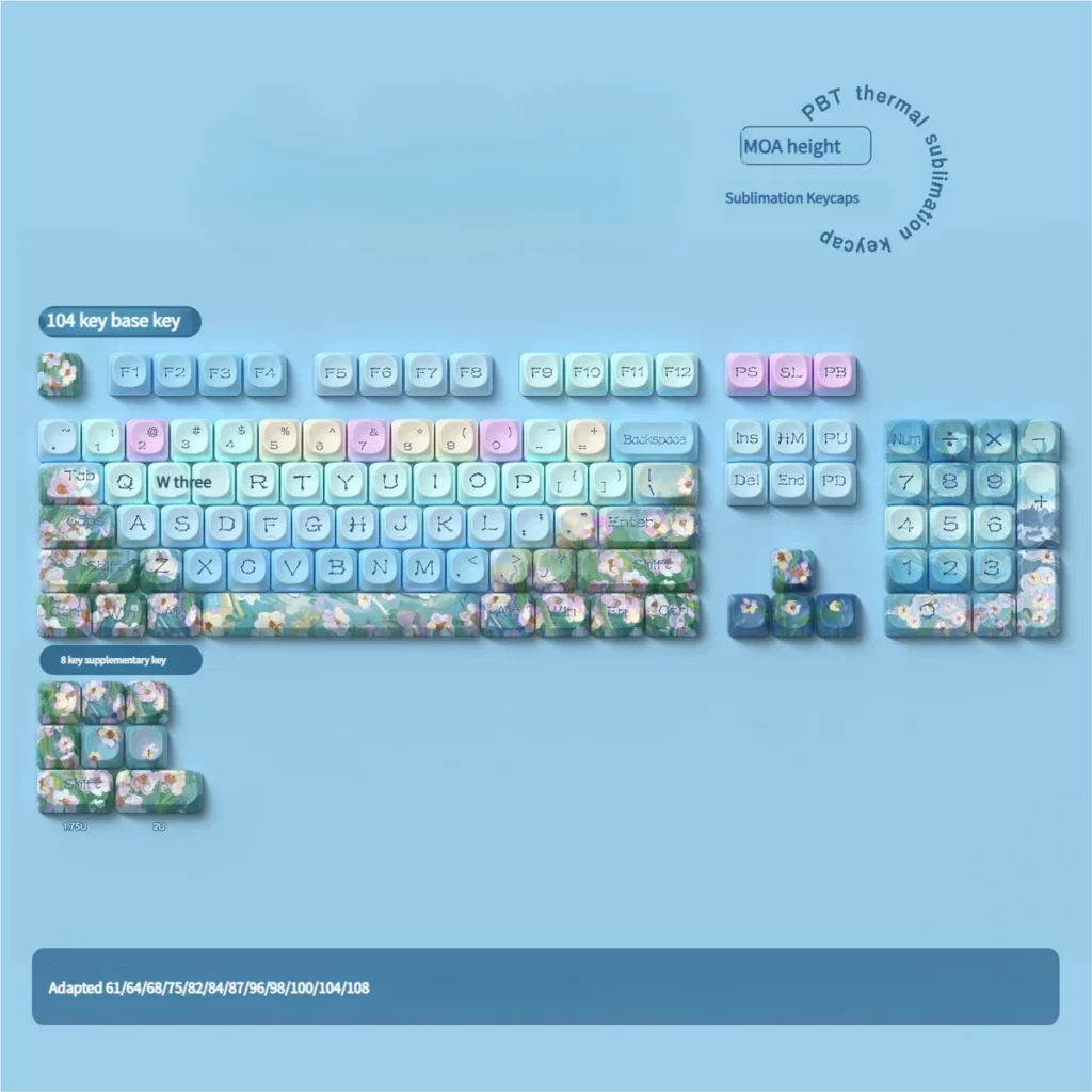 Angle view of Charming Daisy Series Keycap Charming Daisy PBT showing color layering and layout presence