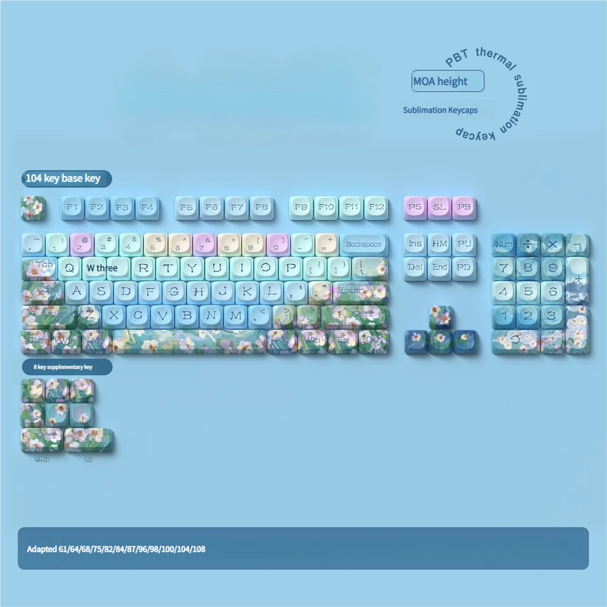 Angle view of Charming Daisy Series Keycap Charming Daisy PBT showing color layering and layout presence