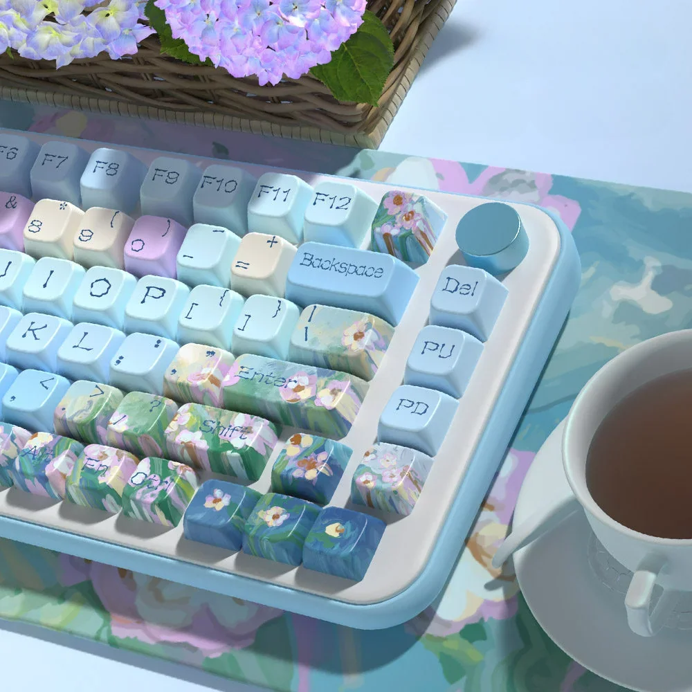 Detailed texture view of Charming Daisy Series Keycap Charming Daisy PBT design and material