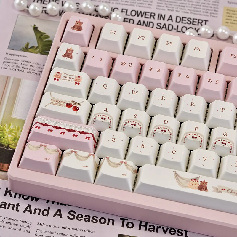 Side view of Cherry Profile keycaps from the Cherry Cake set