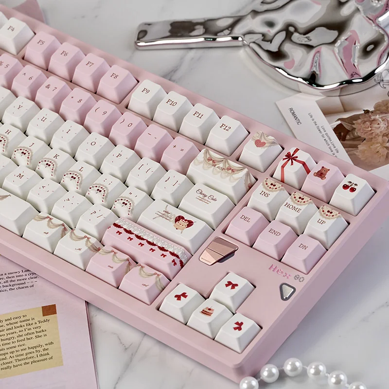 Full layout of the 129-key Cherry Cake PBT Keycap Set