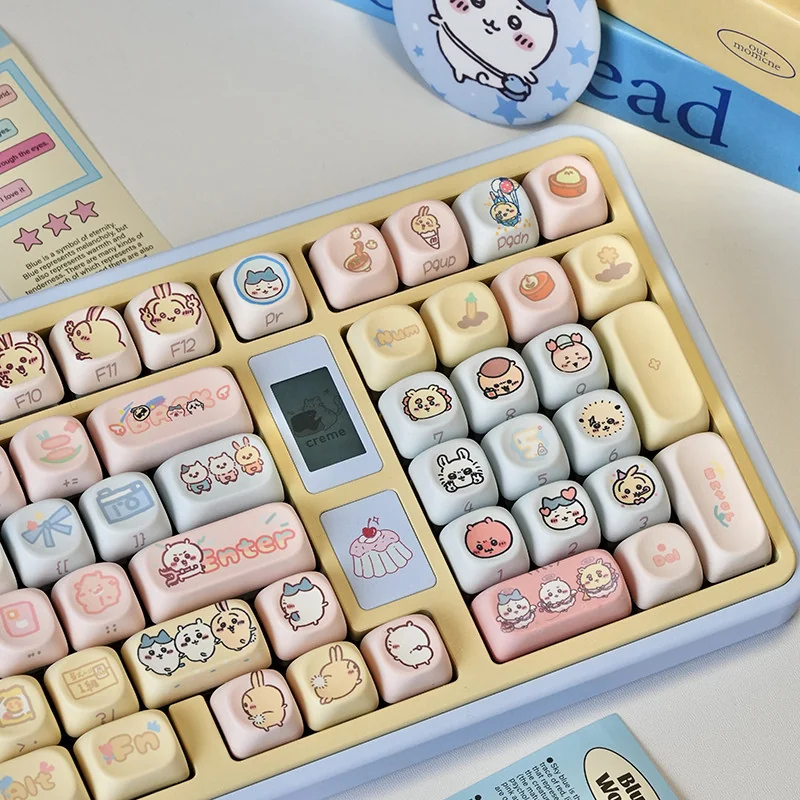 Ergonomic MOA profile keycaps showcasing Chiikawa characters